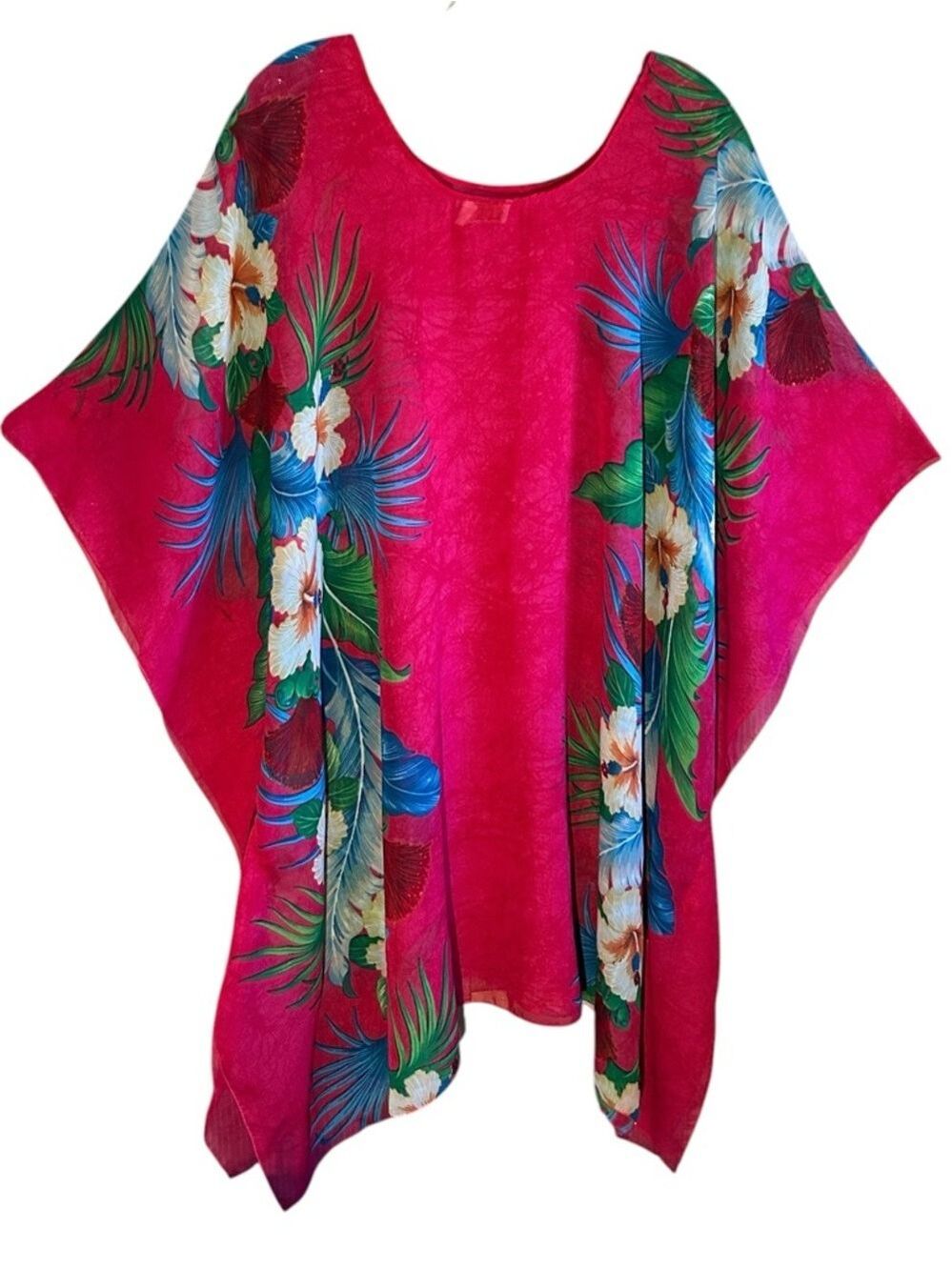 Summer Tropical Beach Kaftan Coverup Pink Tropical Print OS
Made in St. Croix - Picture 3 of 6